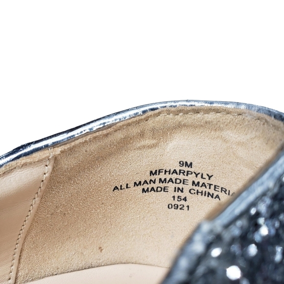 Marc Fisher | Harpy Silver Pink Ombre Glitter Peep Toe Platform Heels Women's 9 - Picture 9 of 13